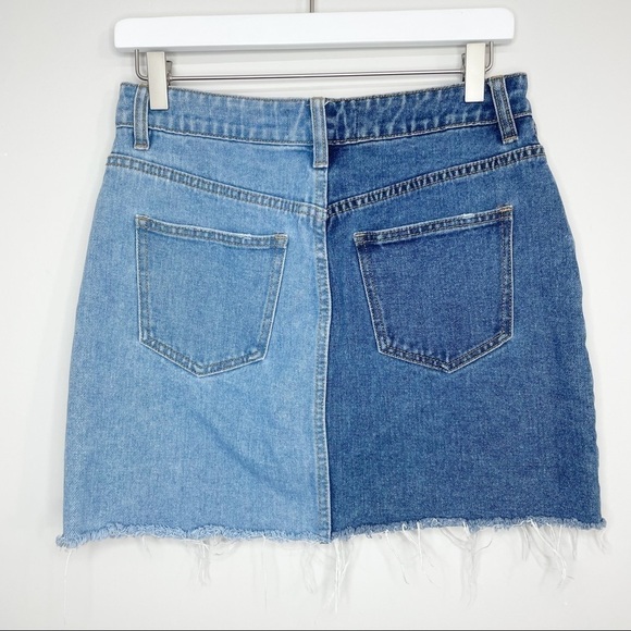 Pacsun Color block Mini Denim Skirt Size 26 - Picture 4 of 6